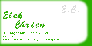 elek chrien business card